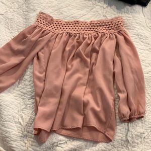 Pink off the shoulder top